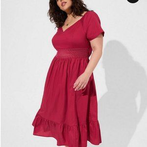 Torrid 2X (18-20) Berry Midi Dress